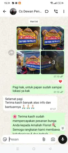 Testimonial Papan Bunga Pernikahan curugpanjang